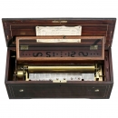 Musical Box with Hidden Bells, Drum and Castanets by Ducommun-Gi