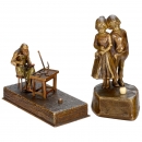 2 Figural Electrical Table Bells, c. 1910