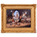 Automaton Clock Picture of a Blacksmith's Shop by Xavier Tharin,