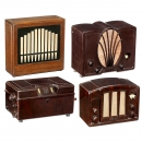 3 Philips Radios and a Speaker, c. 1933