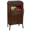Oak Display Cabinet with Needle Tins, c. 1925