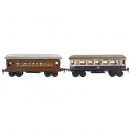 2 Märklin Mitropa Passenger Cars Gauge I, c. 1910
