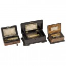 3 Large Tabatière Musical Boxes, c. 1890-1900