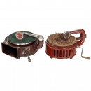 2 Gramophones in Metal Cases, c. 1925