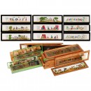 Approx. 35 Hand-Colored French Panoramic Magic Lantern Slides, c