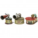 3 Toy Gramophones, c. 1925-50