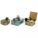 3 Toy Gramophones, c. 1925
