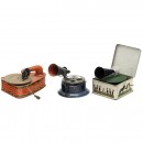 3 Toy Gramophones, c. 1925