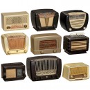 9 Bakelite Radio Receivers