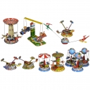 8 Lithographed Fairground Carousels, c. 1950-70