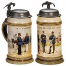 2 Mettlach Regimental Steins, c. 1895