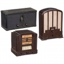 3 Telefunken Radio Receivers in Bakelite Cases, c. 1933
