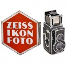 Zeiss Ikon Enamel Sign and Ikoflex III, c. 1939