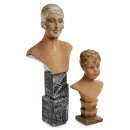 2 Shop-Window Advertising Busts, c. 1930