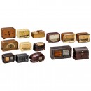 13 Small Radio Receivers and 1 Tefifon