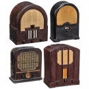 4 Telefunken Radio Receivers in Bakelite Cases