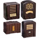 4 Radio Receivers in Bakelite Cases