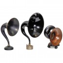 3 Horn-Type Radio Loudspeakers, c. 1925