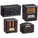 4 German Radio Receivers in Bakelite Cases
