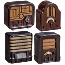 4 Radio Receivers in Bakelite Cases