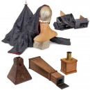 Darkroom Umbrella and 3 Daylight Enlargers, c. 1900