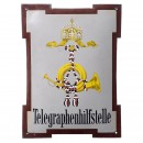 Enamel Sign Telegraphenhilfstelle, c. 1900