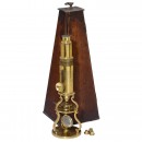 English Brass Culpeper-Type Compound Monocular Microscope, c. 18
