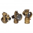 3 Acetylene Bicycle Lamps, c. 1910