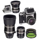Pentacon Six TL with 4 Lenses in Zebra Look