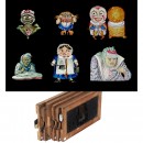 6 Magic Lantern Slipping Slides with Moving Eyes, c. 1870