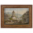 Picture Automaton of a River Landscape with Timepiece, c. 1900
