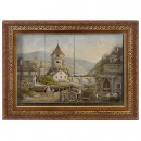 Picture Automaton of a River Landscape with Timepiece, c. 1900