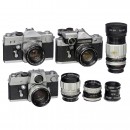 3 x Early Petri SLR with Lenses