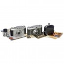 2 Ducati Cameras with Accessories, c. 1950