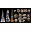 3 Spatiographs and 14 Glass Objects with Photographs