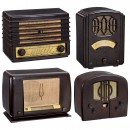 4 Radio Receivers with Bakelite Cases
