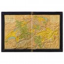 Relief Map of Switzerland by Ed. Beck in Bern, 1873