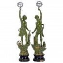 Pair of Statuettes The Telephone and The Telegraph, c. 1900