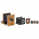 2 Field Cameras in 9 x 12 and 6.5 x 9 cm, c. 1920