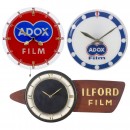 3 Advertising Clocks, 1950 onwards