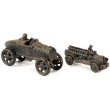 2辆铸铁玩具车（A. C. Williams 和Arcade），1925年前后