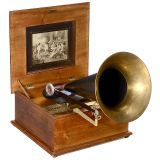 Rare Polygraphon Combined 15 ¾-Inch Disc Musical Box and Gramo