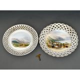 2 Musical Porcelain Souvenir Plates from Montreux and Chamonix, 
