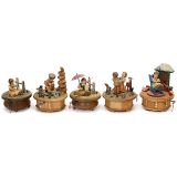 Group of 5 Anri/Thorens Musical Boxes