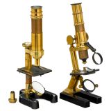 2 English Brass Compound Microscope, c. 1875