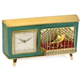 German Singing Bird Automaton Alarm Clock, c. 1960s