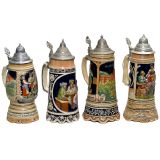 4 Musical Beer Steins, 20th Century