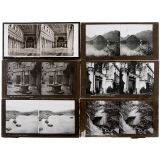 Approx. 170 Stereo Glass Slides (8,5 x 17 cm), c. 1910