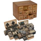 Large Lot of Lantern Slides 8,5 x 8,5 cm and 8,5 x 10,5 cm