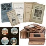 32 Wood-Framed Magic Lantern Slides